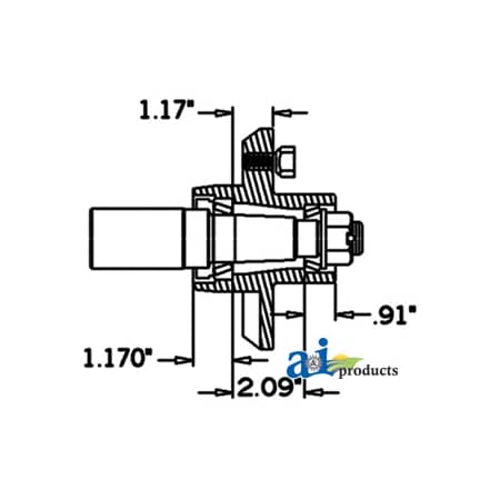 A & I Products Hub & Spindle Assy. (5 Bolt) 6" x8" x8" A-HS1750545